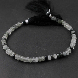 1 Strand Black Rutile Faceted Round Beads- Tourmilated Quartz Round Beads 5mm-6mm 8 Inches BR1909 - Tucson Beads
