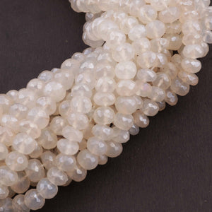 1 Strand Silverite Chalcedony Faceted Rondelle  - Roundelle Beads 6mm-7mm 13 Inches BR881 - Tucson Beads