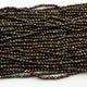5 Strands Black Spinel Golden Coated Faceted Balls Beads,  Gemstone Rondelles, Semi Precious Beads  3mm 13 inch strand RB345 - Tucson Beads