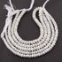 1 Long Strand White Silverite Faceted Rondelles - 6mm-8mm 8 Inches BR2665