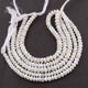 1 Long Strand White Silverite Faceted Rondelles - Roundel Beads 6mm-8mm 8 Inches BR2665 - Tucson Beads