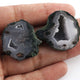 Natural Big Tabasco Geode With Agate Druzy - Geode Split In Half Rare Banded 29mmx26mm-32mmx22mm Matching Pair#003 - Tucson Beads