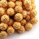 1 Strand 24k Gold Plated Designer Copper Casting Round Ball Beads - Jewelry Making - 16mm 8 Inches GPC853 - Tucson Beads