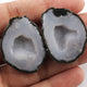 Black Friday Sale Brown Sands Tabasco Geode With Agate Druzy - Geode Split in Half Rare Banded 28mmx20mm Matching Pair#043 - Tucson Beads