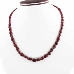 1 Strand Of Genuine Thai Ruby Necklace - Smooth Oval Beads - Rare & Natural Necklace - Stunning Elegant Necklace BR1440 - Tucson Beads
