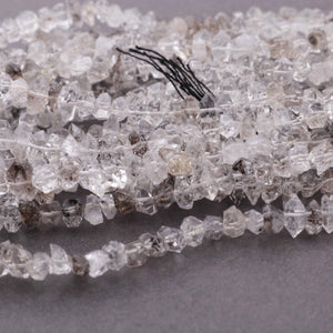 1 Strand AAA++ Quality Herkimer Diamond Quartz Nuggets, 5mmx3mm-8mmx3mm Center Drilled Beads - Herkimer Rough Stone BR3678 - Tucson Beads
