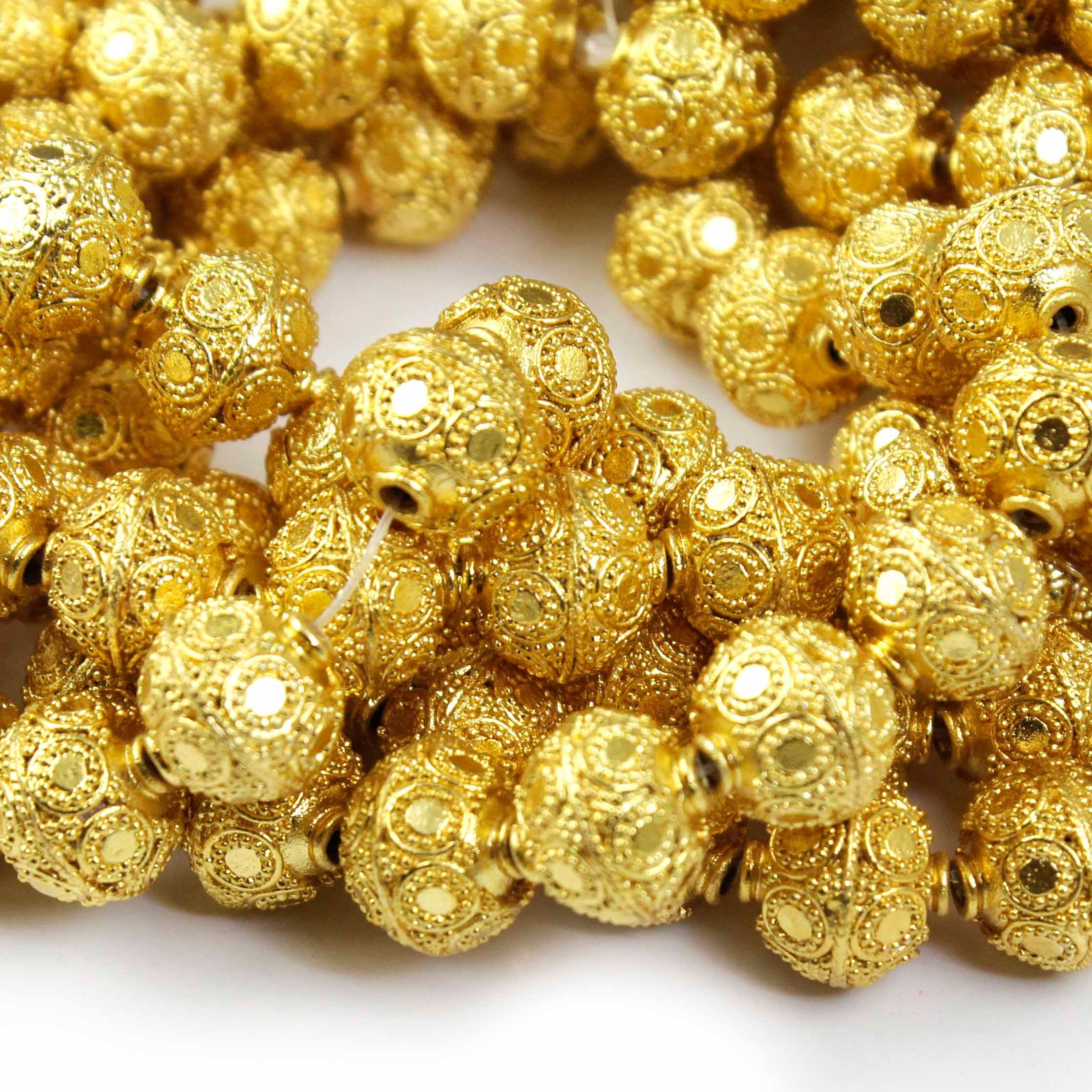 Golden Conical Brass Beads, For Jewelry Making, Size: 4 mm at Rs