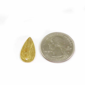 20 PCS  Golden  Pear Drop Textured  Charm 24k Gold  Plated On copper -  Golden  stamp finish charm 21mmx10mm  GPC874 - Tucson Beads
