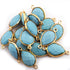 10 Pcs Turquoise 925 Sterling Vermeil Faceted Pear Drop Double Bail Connector - SS555