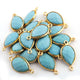 Listing is For Five (5) Pcs Turquoise 925 Sterling Vermeil Faceted Pear Drop Double Bail Connector - SS555 - Tucson Beads