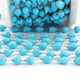 1 Foot Turquoise Tear Shape  9mmx8mm-10mmx7mm 24k Gold Plated Rosary Beaded Chain - wire wrapped chain SC256 - Tucson Beads