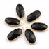 6 Pcs Black Onyx Faceted Oval 925 Sterling Vermeil Single Bail Pendant 23mmx11mm SS578