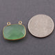 4 Pcs Green Chalcedony  925 Sterling Vermeil Rectangle Shape Double Bail Pendant-- Green Chalcedony  Faceted Pendant 21mmx18mm SS586 - Tucson Beads