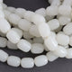 1 Strand White Chalcedony Smooth Drum Beads- Chalcedony Smooth Drum Beads 16mmx12mm 15 inches BR1597 - Tucson Beads
