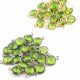 9 Pcs Peridot Hydro Sterling Vermeil/Oxidized Sterling Silver Faceted Round Double Bail Connector - Peridot Hydro Connector 15mmx9mm SS684 - Tucson Beads
