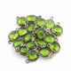 9 Pcs Peridot Hydro Sterling Vermeil/Oxidized Sterling Silver Faceted Round Double Bail Connector - Peridot Hydro Connector 15mmx9mm SS684 - Tucson Beads