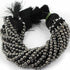 1 Strand Black Pyrite Faceted Round Ball Beads-Pyrite faceted Ball Beads 8 Inch 6mm Br4294