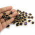 9 Pcs Amethyst 925 Sterling Vermeil Faceted Assorted Shape double Bail connector  -  15mmx9mm-23mmx9mm  SS727
