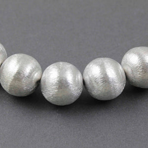 2 Strands AAA Quality Brush balls 925 Silver Plated On Copper-Matt finish balls Beads  20mm 8.5 Inches Strand Gpc909 - Tucson Beads