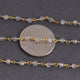5 Feet Labradorite Round Ball 3mm 24k Gold Plated Rosary Beaded Chain - Beads wire wrapped chain SC375 - Tucson Beads