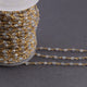 5 Feet Labradorite Round Ball 3mm 24k Gold Plated Rosary Beaded Chain - Beads wire wrapped chain SC375 - Tucson Beads