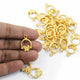 10 Pcs Designer Copper Casting Fancy Round Charm Pendant  - 24k Gold Plated  - Copper Fancy Charm Pendant 20mmx13mm GPC923 - Tucson Beads