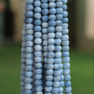 1 Strand Blue Oregon Smooth Round Beads  - Blue Opal Rondelles 7mm 16 Inches BR1704 - Tucson Beads