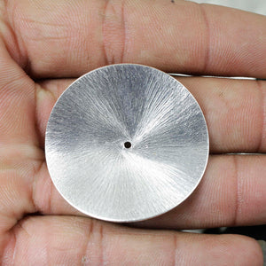 5 Pcs Wavy Disc Beads 925 Silver Plated On Copper -Potato Chips Beads -Loose Wave Disc Beads  40mmx37mm GPC940 - Tucson Beads