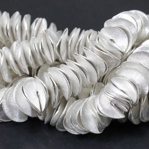 1 Strand Wave Disc Beads  925 Silver Plated On Copper -Potato Chips Beads  16mm 8 INch Strand GPC936 - Tucson Beads