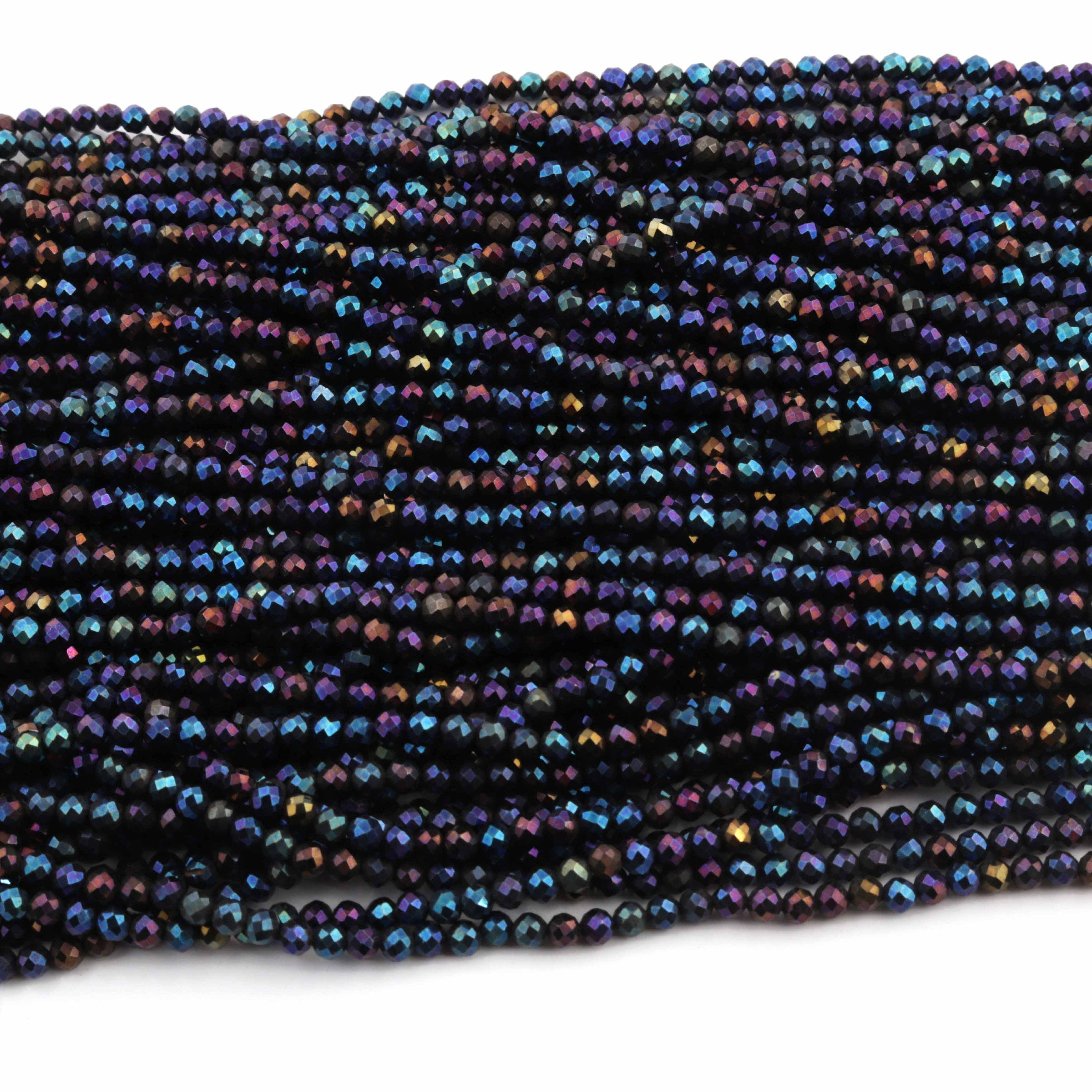 3mm BLACK SPINEL Faceted Gemstone Beads