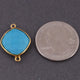 6 Pcs Turquoise 925 Sterling Vermeil Faceted Cushion Shape Double Bail Connector - 23mmx17mm SS309 - Tucson Beads