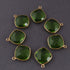 7 Pcs Peridot Hydro Faceted 925 Sterling Vermeil Pendant - Cushion Shape Pendant 20mmx17mm- SS387