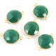 5 Pcs Green Onyx Hydro 925 Sterling vermeil Round Double Bail Connector - Green Onyx Connector 21mmx15mm SS840 - Tucson Beads