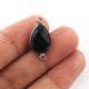 5 Pcs Black Onyx Faceted Pear Shape Oxidized Sterling Silver Double Bail Connector- 21mmx11mm SS930 - Tucson Beads