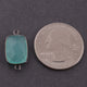 5 Pcs Aqua Chalcedony Faceted Rectangle Shape Oxidized Sterling Silver Double Bail Connector- 21mmx11mm SS897 - Tucson Beads