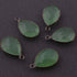 5 PCS Green Chalcedony Oxidized Silver Pear Shape Single Bail Pendant - Green Chalcedony Pendant 18mmx11mm SS936