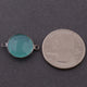 5 Pcs Aqua chalcedony Faceted Oxidized Silver Round Double Bail connector- 21mmx15mm SS942 - Tucson Beads