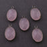 6 Pcs Rose Quartz Oxidized Sterling Silver Faceted Oval Single Bail Pendant - 18mmx11mm SS946