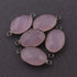 4 Pcs Rose Quartz Faceted Oxidized Silver Oval Shape Connector 18mmx11mm-21mmx11mm SS951