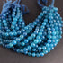1 Strand Blue Chalcedony Silver Coated Smooth Round Ball Beads- Plain Ball Beads 8mm 7.5 inches BR2445