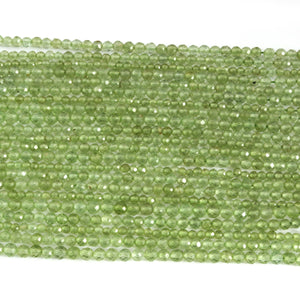 5 Strands Finest Quality Peridot Faceted Round Ball- Peridot Round Beads 2.5mm 12.5 inch strand RB397 - Tucson Beads