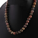 Vintage Agate/ Jasper Stone Beaded Necklace -11mm Ball Beads, 20" Long, BR1067 - Tucson Beads