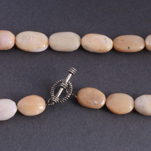 Cream Jasper Stone Beaded Necklace - 12mmx10mm-17mmx10mm Smooth Oval Beads, 18" Long, BR3591 - Tucson Beads