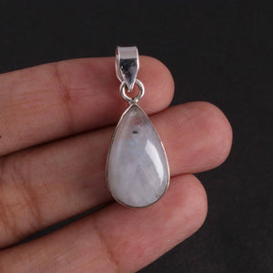 Genuine and Rare Rainbow Moonstone Pear Shape Pendant - 925 Sterling Silver - Gemstone Pendant SJ330 - Tucson Beads