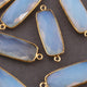 5 Pcs Ice Quartz 24k Gold Plated Rectangle Shape Pendant -- Ice Quartz Pendant/ Connector 30mmX11mm-34mmx11mm PC234 - Tucson Beads