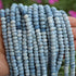 1 Strand Blue Oregon Smooth Round Beads  - Blue Opal Rondelles 6mm-7mm 16 Inches BR2838