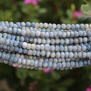 1 Strand Blue Oregon Smooth Round Beads  - Blue Opal Rondelles 5mm-6mm 15 Inches BR871 - Tucson Beads