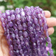 1 Strand Amethyst Smooth Oval Shape  Briolettes - Amethyst Smooth Oval Beads 7mmx7mm-14mmx7mm 13 Inches BR3395 - Tucson Beads