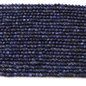 4 Long Strands Ex+++ Quality 3mm-4mm Lapis Lazuli Faceted Rondelles - Lapis Lazuli  Faceted Beads 12.5 Inches RB394 - Tucson Beads