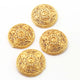 5 Pcs Gold Round Charm  - 24k Matte Gold Plated - Copper Round With Texture Design Pendant 30mm GPC353 - Tucson Beads